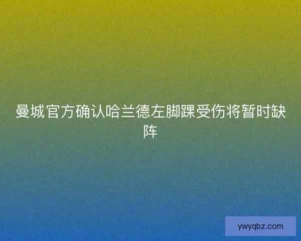 曼城官方确认哈兰德左脚踝受伤将暂时缺阵