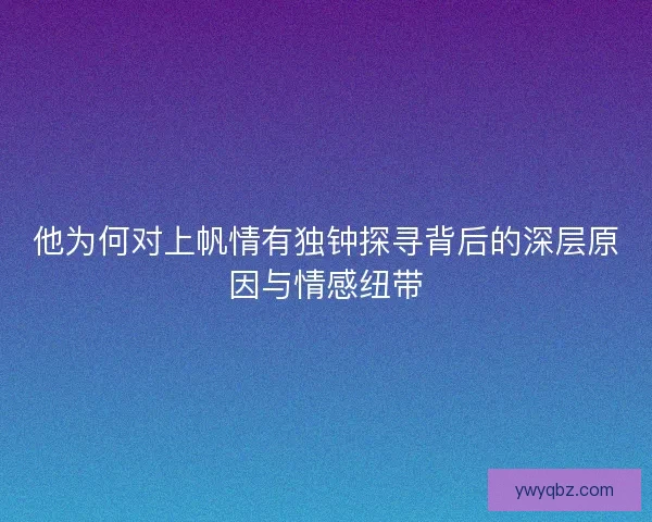 他为何对上帆情有独钟探寻背后的深层原因与情感纽带