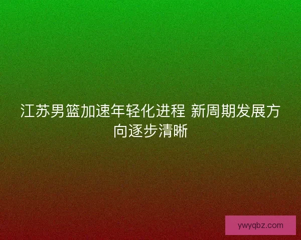 江苏男篮加速年轻化进程 新周期发展方向逐步清晰